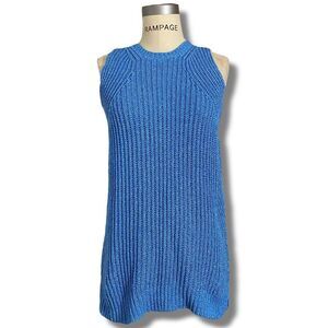 J McLaughlin Women’s Size Small Azzurro Sleeveless Knit Sweater Blue Woven